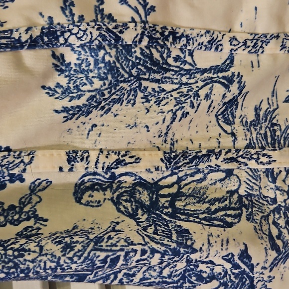 Blue and Cream Toile Print Bodysuit - Picture 3 of 3